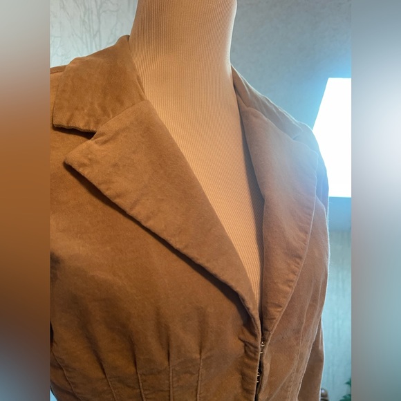 Vintage Y2K Cotton Velvet Fitted F.A.N.G Blazer Jacket Sz XL Lined Satin - Picture 9 of 16